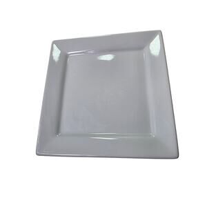 Set of 5- CANOPY by Home Trends All White Square No Trim Rim 8.5" Salad Plates